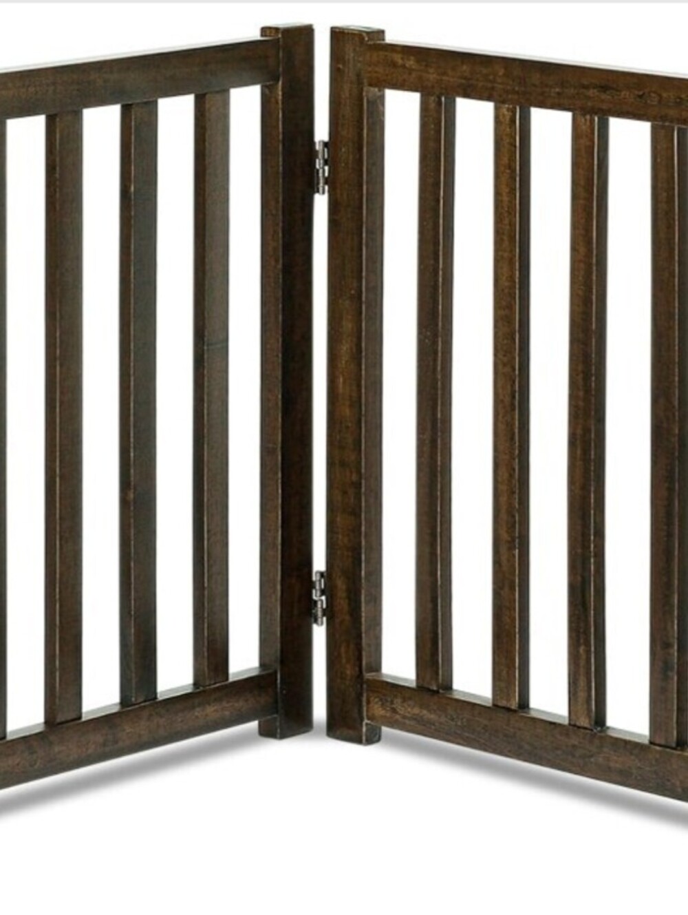 LZRS 2-Panel Wooden Free Standing Foldable Safety Gate-24" High-Walnut